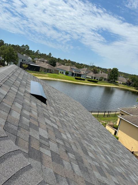 Completed residential shingle roof replacement